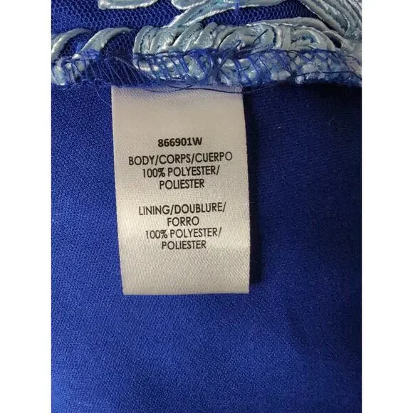 JS Collections Soutache lace embroidery blue cocktail dress 16W - Picture 8 of 9